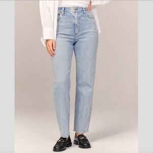 Abercrombie and Fitch Curve Love Ultra High Rise Ankle Straight Jean